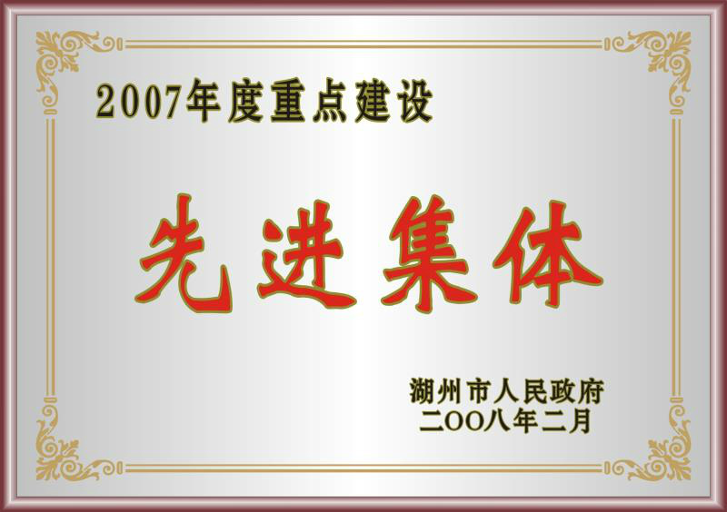 2007年度湖州市重點建設(shè)先進(jìn)集體